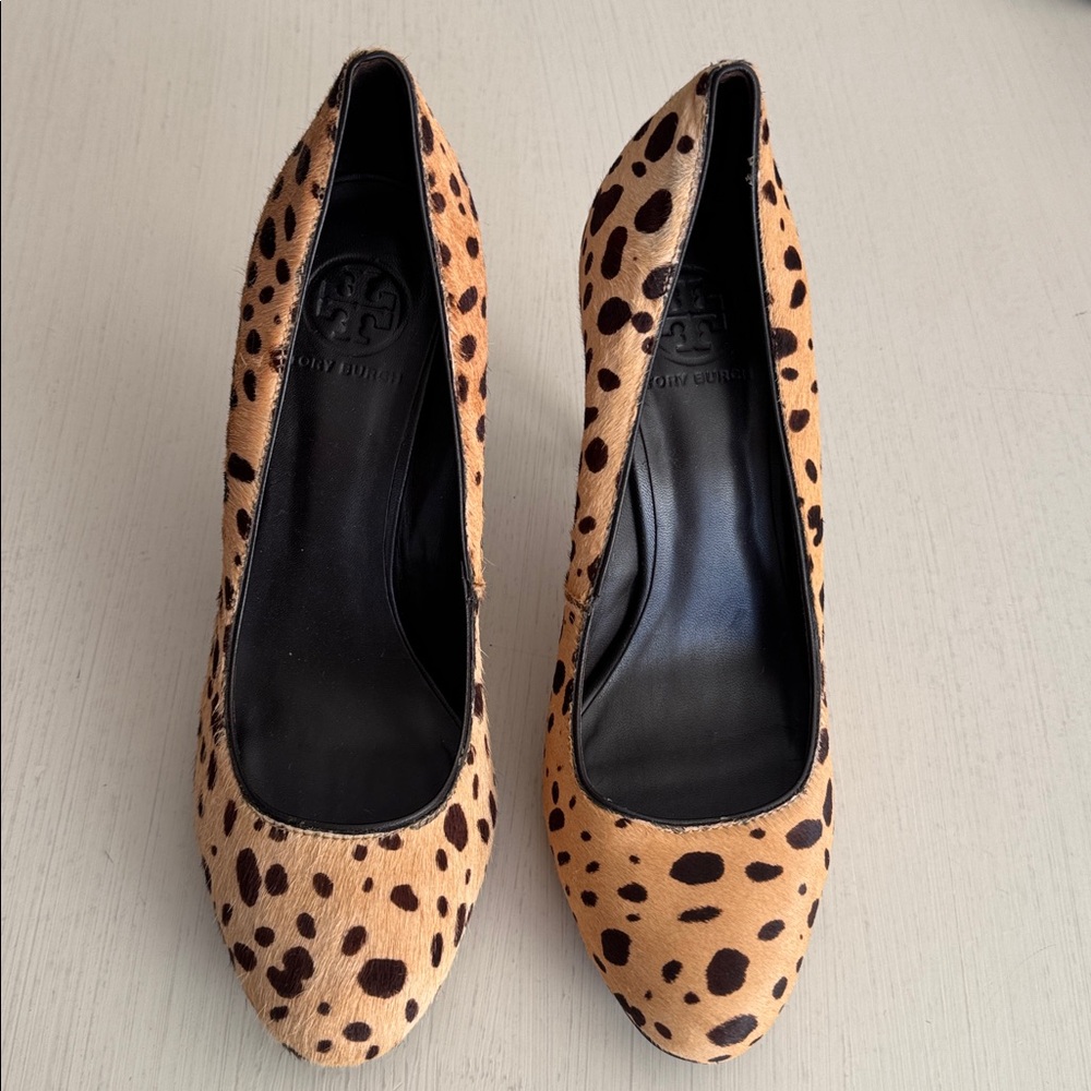 Tory Burch Cheetah Print Calf Hair Heels Pumps Women's Size 8M Classic Style - Picture 15 of 15